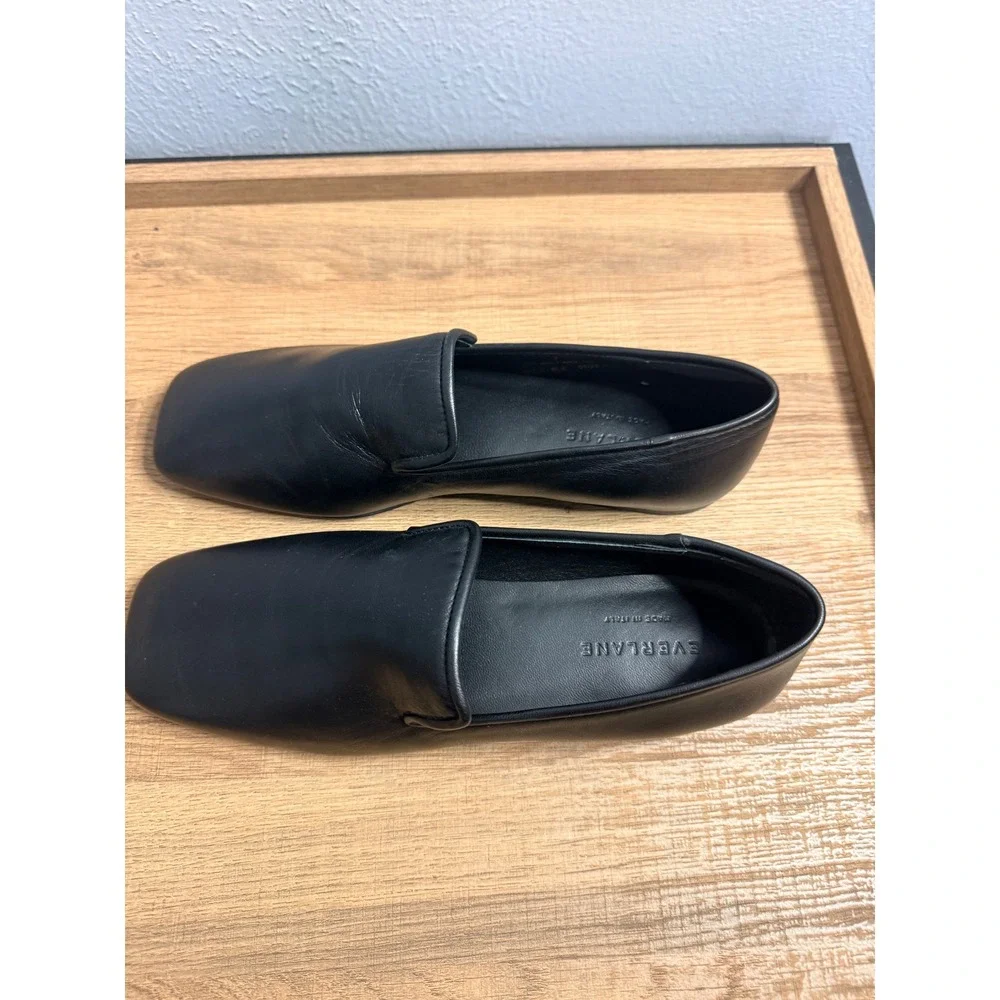 Everlane The Day Loafer Black Italian Nappa Leather Womens 7